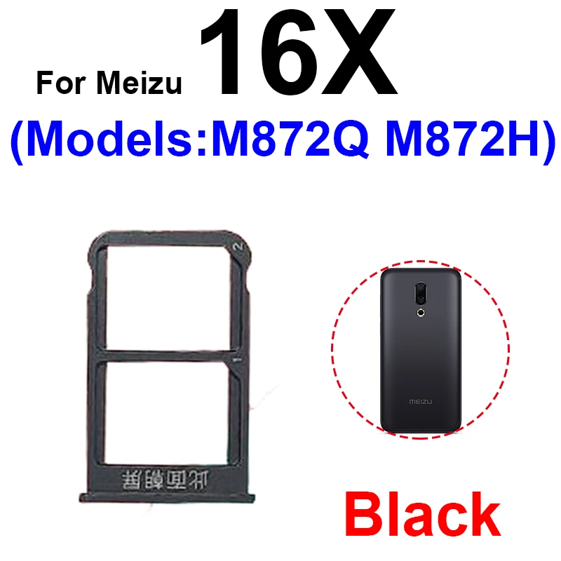 Фото Держатель лотка для SIM-карты для Meizu 16 16 Plus 16th Plus 16X 16XS, двойной лоток для SIM-карты, адаптер для слота для карты, запасные части №5