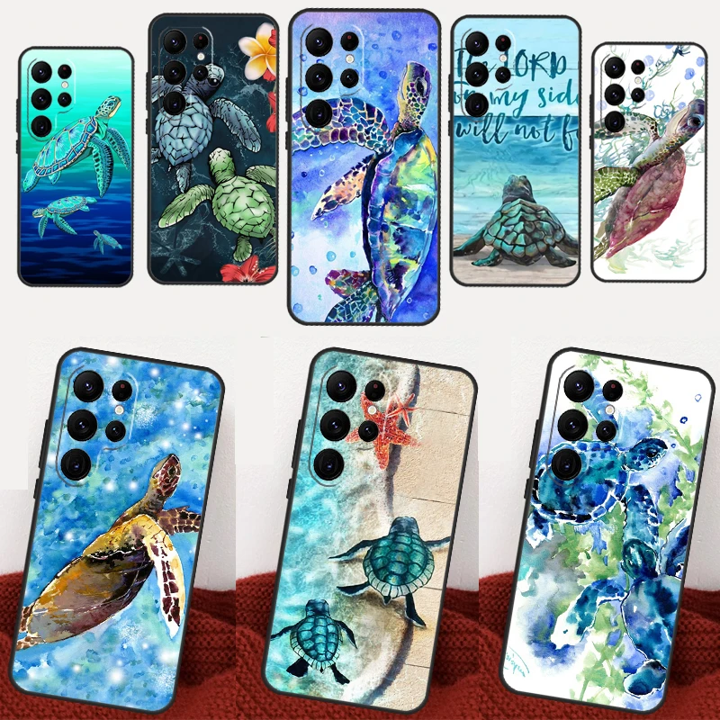 Морская черепаха Бирюзовый Oceanlife чехол для Samsung Galaxy S22 S21 S23 Ultra Note 20 S8 S9 S10 Note 10 Plus S20 FE задняя крышка