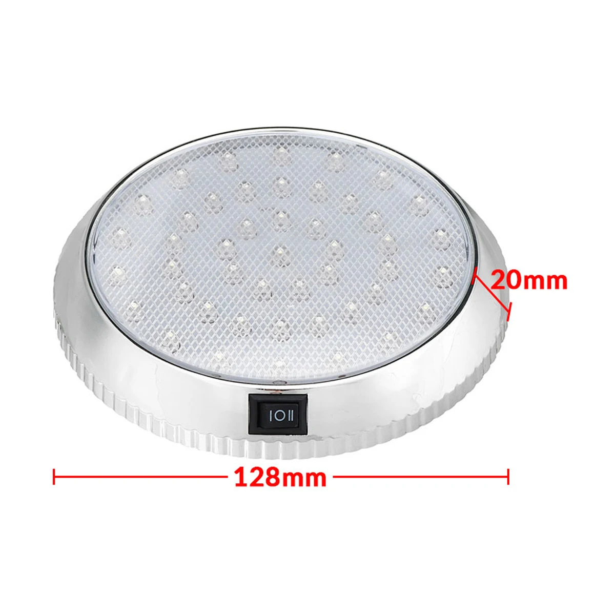 

12 В, 46 элементов, автомобильная круглая потолочная купольная крыша, интерьерная лампа, Переключатель ВКЛ/ВЫКЛ для кемпера, фургона, Автодома, лодки, домов на колесах, 1 шт.