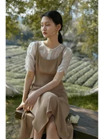 ziqiao japanese 2022 autumn women robes sweet temperament dress v neck puff sleeve print high waist drawstring dresses