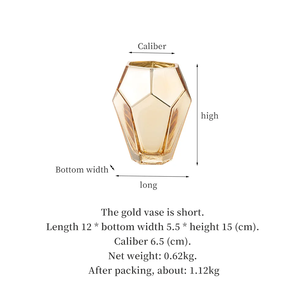 

Vase Decoration Home Accessories Living Room Glass Vases for Flower Arrangements Gold Vase Decoration Household Vases Interior
