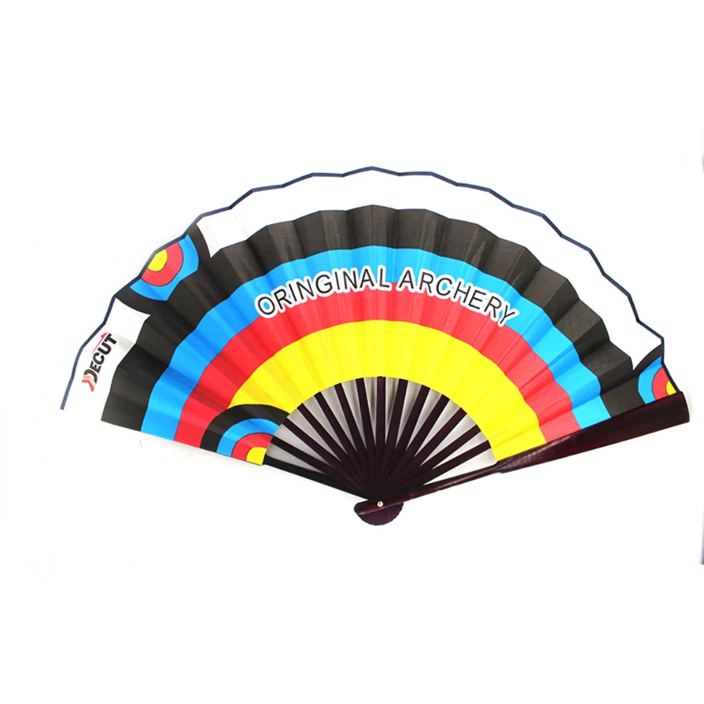 

1 piece Sports Style Hand Fan Silk-like Cloth Folding Fan Archery Relevant Gift Equipment