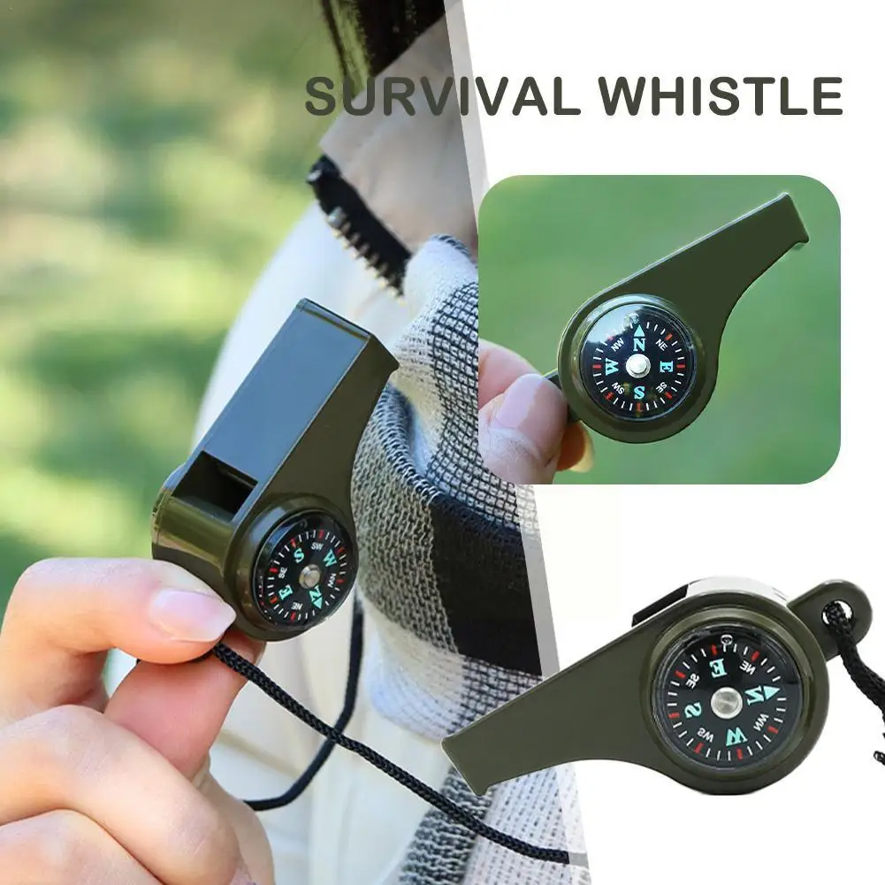 

3 in 1 Emergency Survival Whistle Compass Thermometer Camping Cheerleading Tools Whistle Outdoor Referee Sporting Hiking Go Z4Z5
