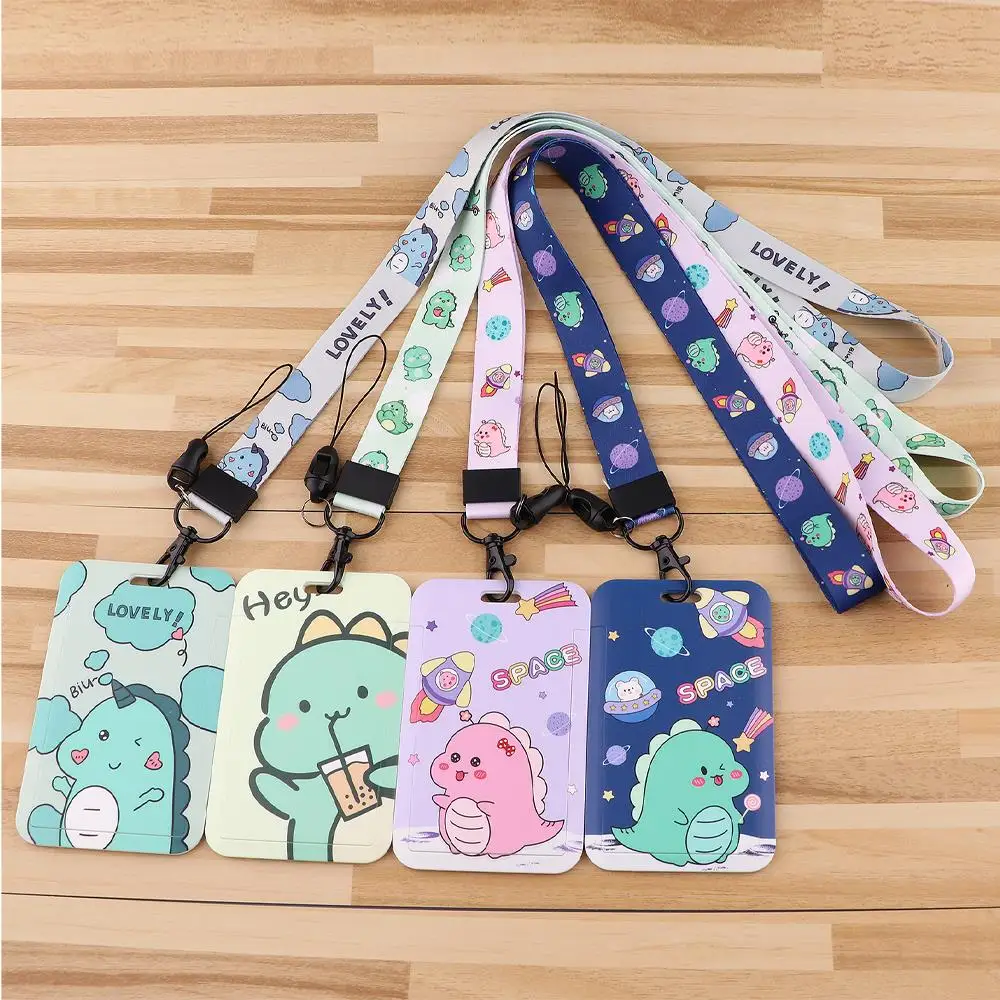 

Cute Little Dinosaurs Key Lanyard ID Card Cover Neck Strap Keychain Lariat Phone Strap Travel Credit Badge Holder Friends Gifts
