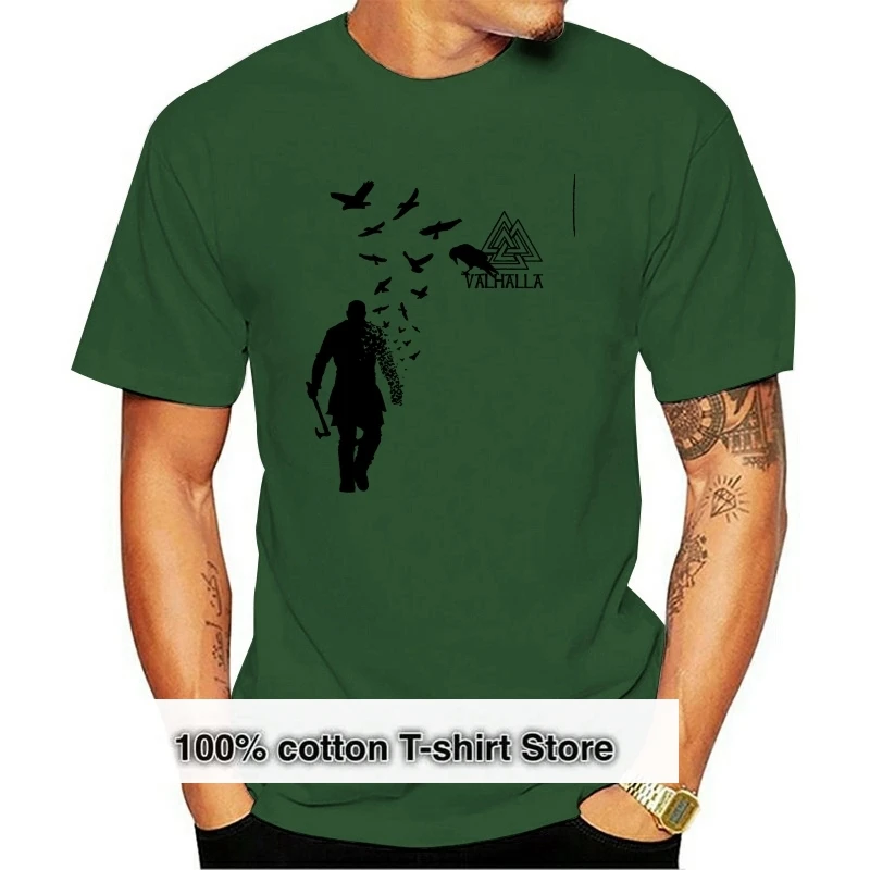 

Футболка Vikings Axe Ragnar Lothbrok из флока вороны Valhalla Symbol 011503