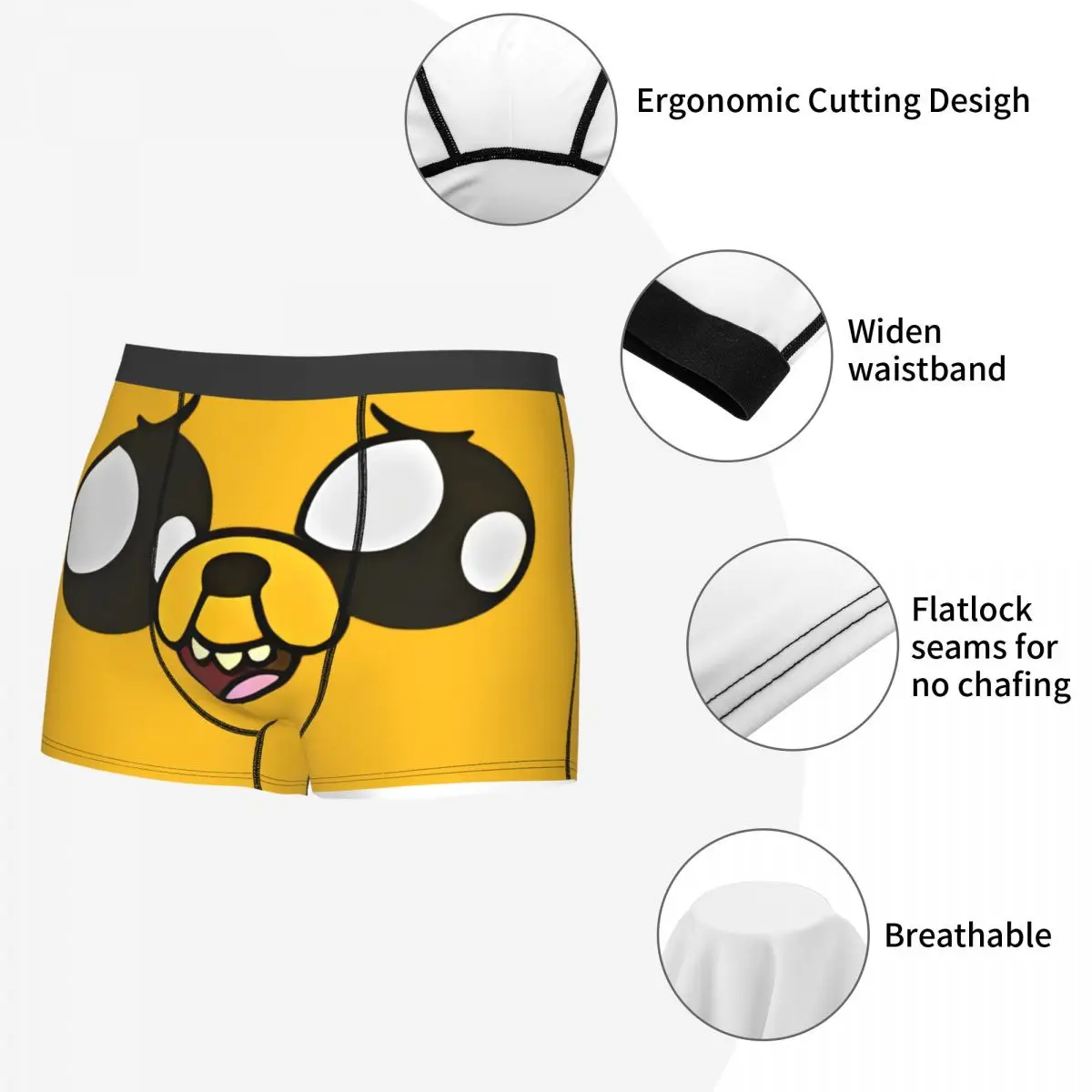 Jake The Dog Men's Underwear Boxer Shorts Panties Sexy Breathable Underpants for Homme Plus Size