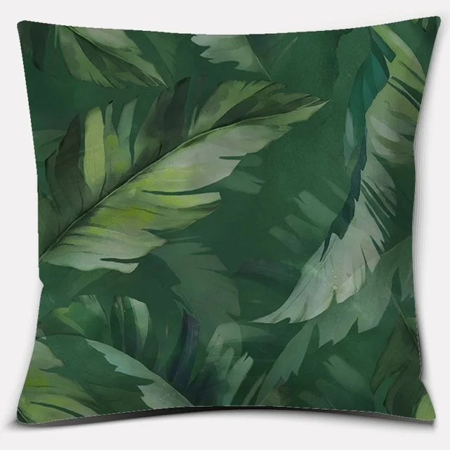 

Bean Green Floral Patterns Series Pillow Gift Home Office Decoration Pillow Bedroom Sofa Car Cushion Cover Pillowcase