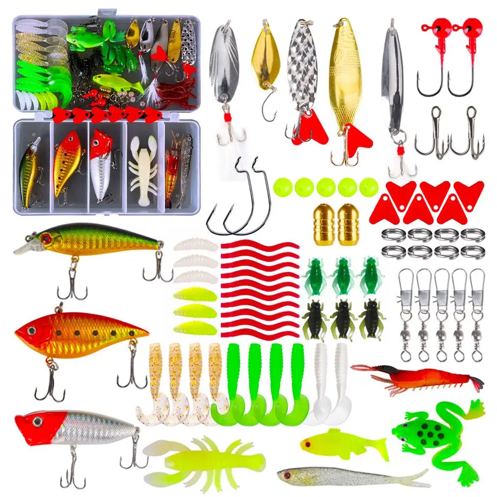 

78 Pieces Fishing Lures Kit With Tackle Box For Saltwater Freshwater Fishing Accessories For Bass Trout Salmon