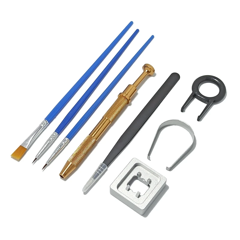 

Switch Lube Station 8PCS with Switch Opener Clamp Key Puller Mechanical Keyboard Lube Pen Kit for Lubing Cherry Keyboard