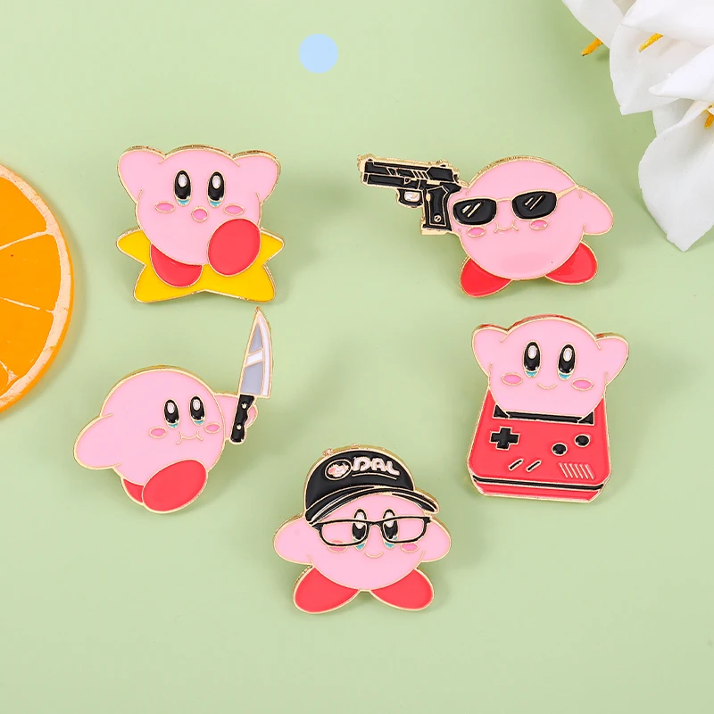 Розовые эмалированные булавки в стиле аниме для ролевых игр Милые Броши игры