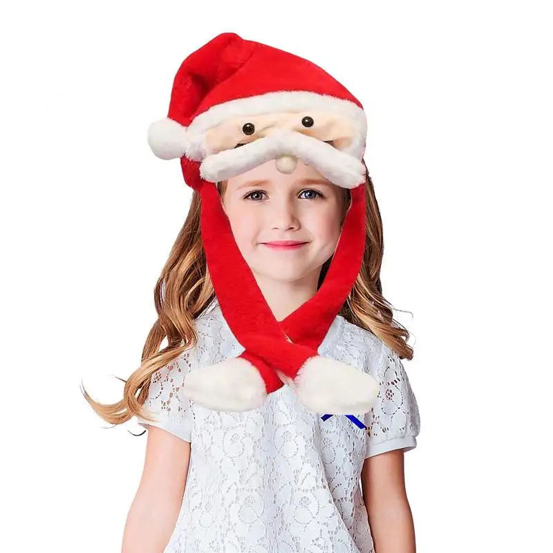 

Kids Toys Santa Plush Moving Ear Hat With Lights For Cosplay Holiday Party Accessories Christmas Gifts For Kids Boys Girls Pets