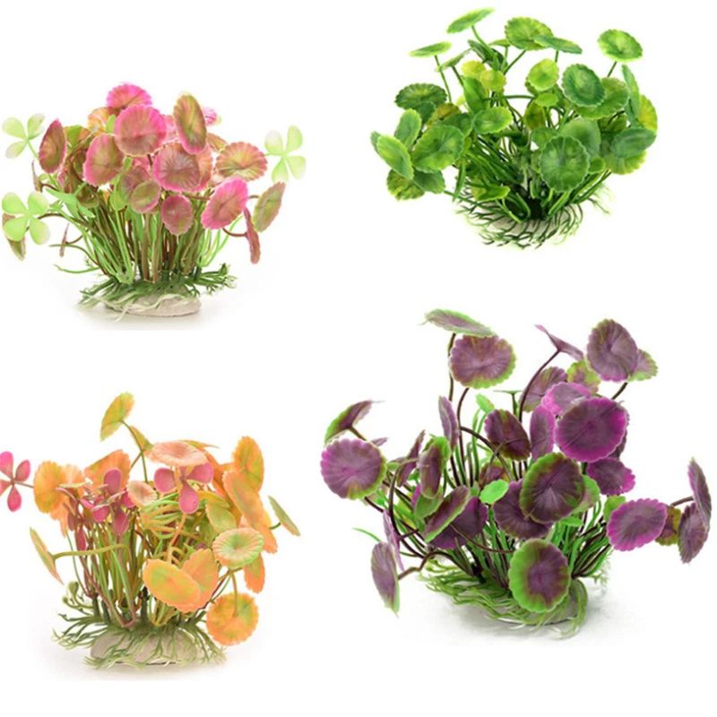 

Simulated Plastic Turtle Fish Tank Bowl Jar Landscaping Aquarium Decoration Fake Water Plants Lotus Leaf Grass
