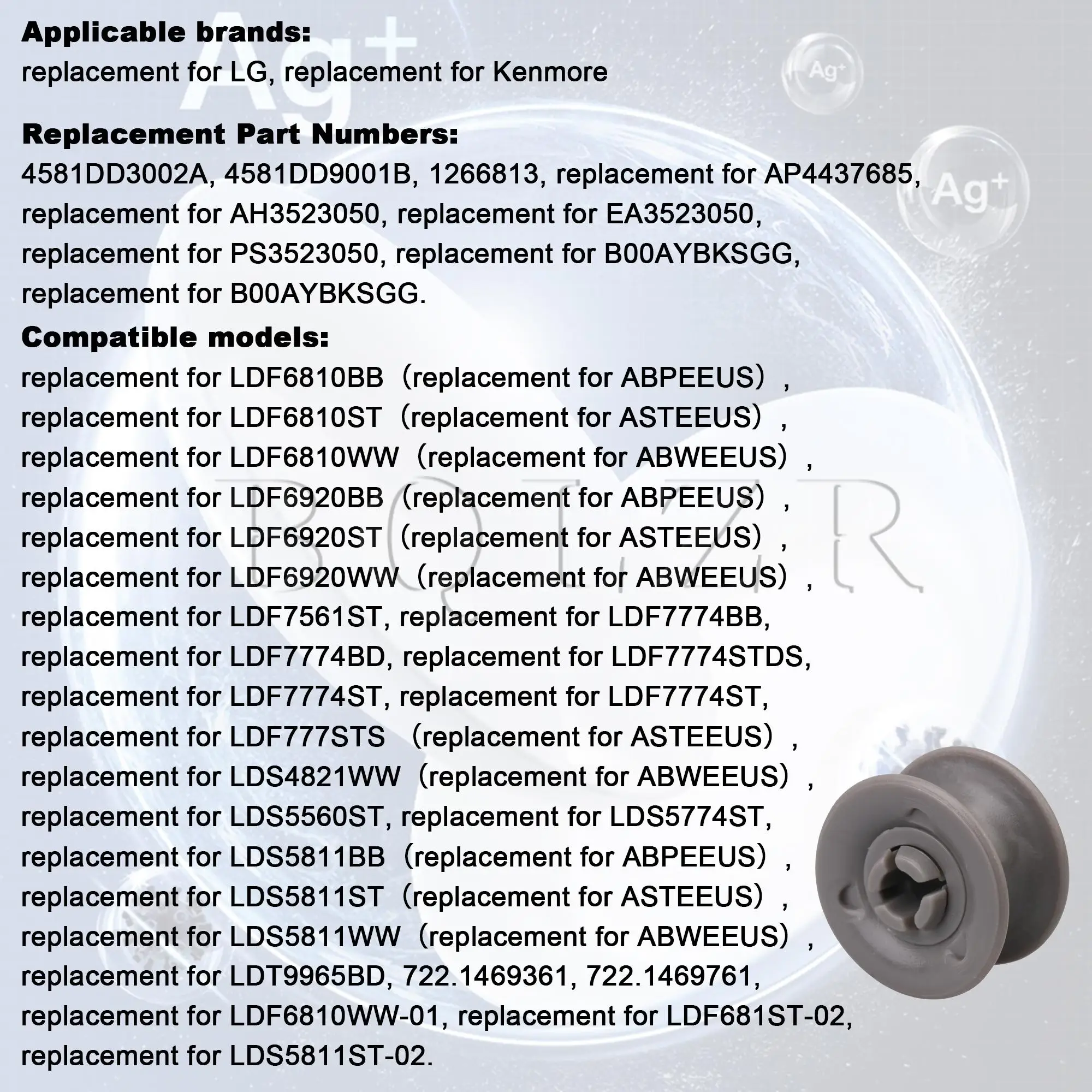 Фото BQLZR 8 шт. верхние ролики для посудомоечной машины, Замена для LG AP4437685, посудомоечная машина №3