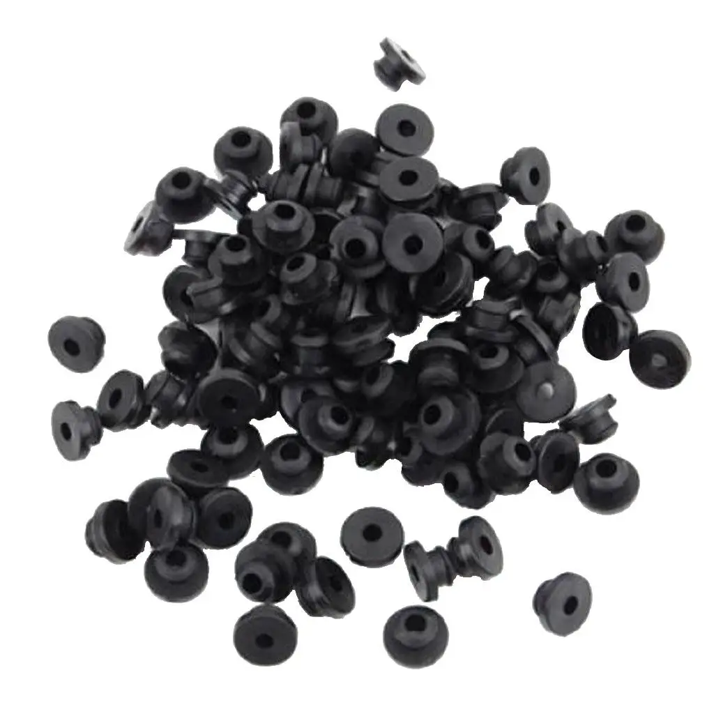 

100pcs Machine Supply Rubber Grommets Nipples BLACK