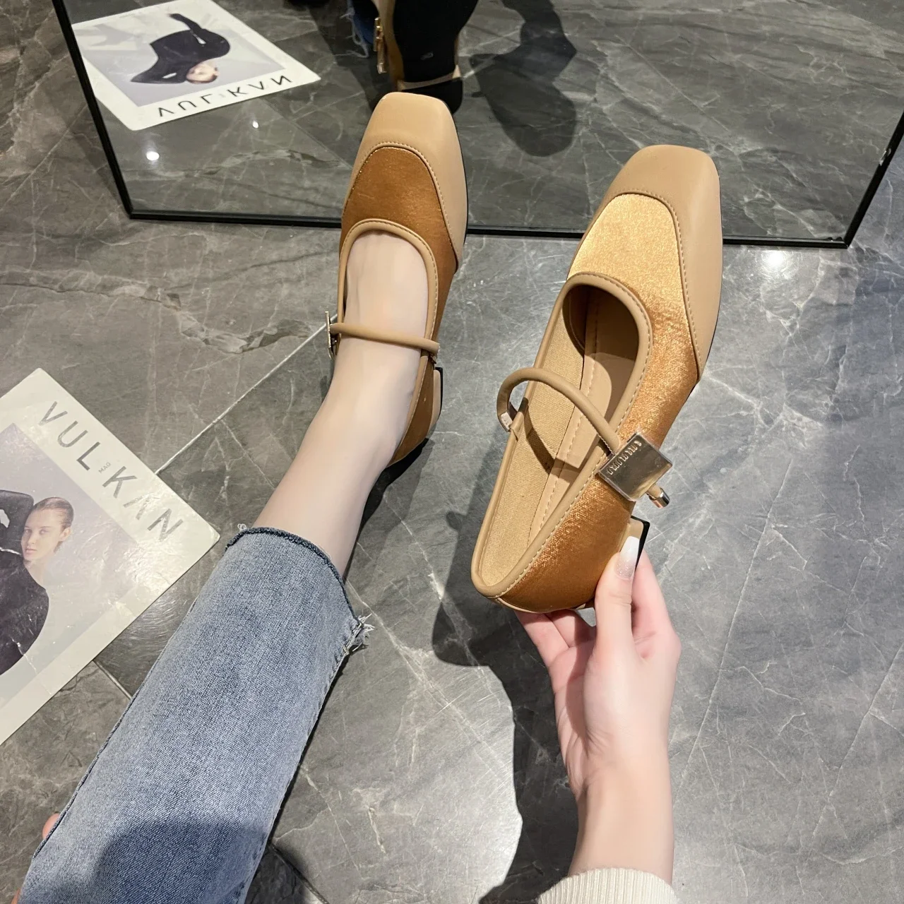 Женские туфли ручной работы из натуральной коровьей кожи на плоской подошве с