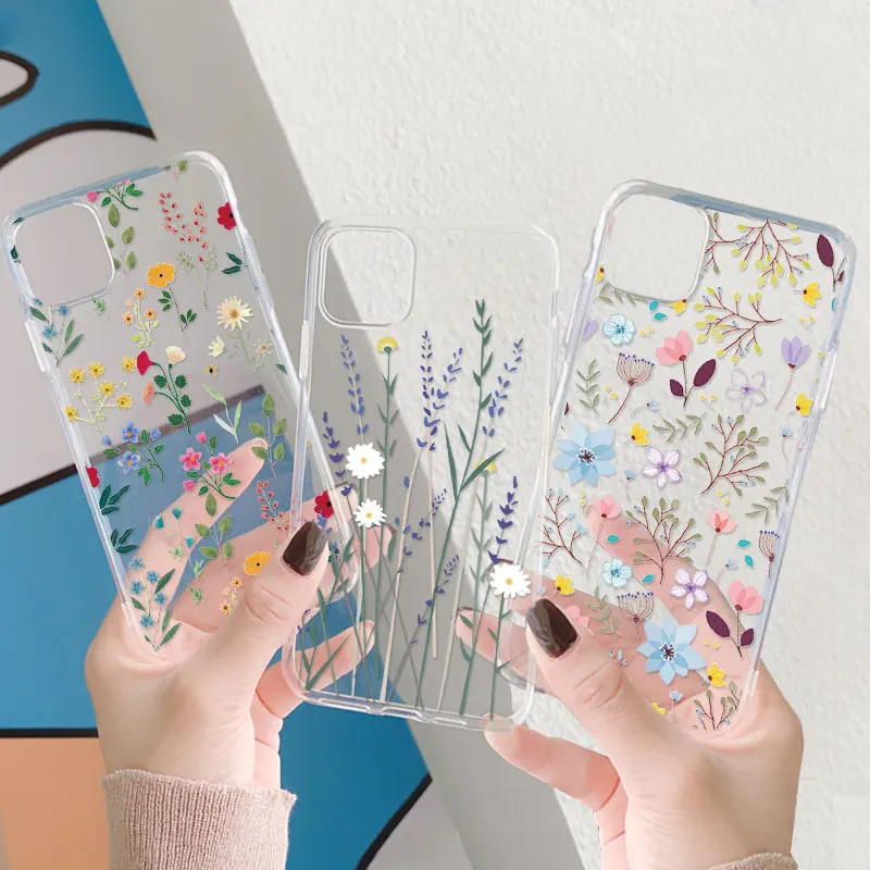 Fashion Flowers Transparent Phone Case For Google Pixel 6 Pro 6a 5 4a 3a 4 3 2 XL Soft Silicone TPU Cover Shockproof Funda Shell