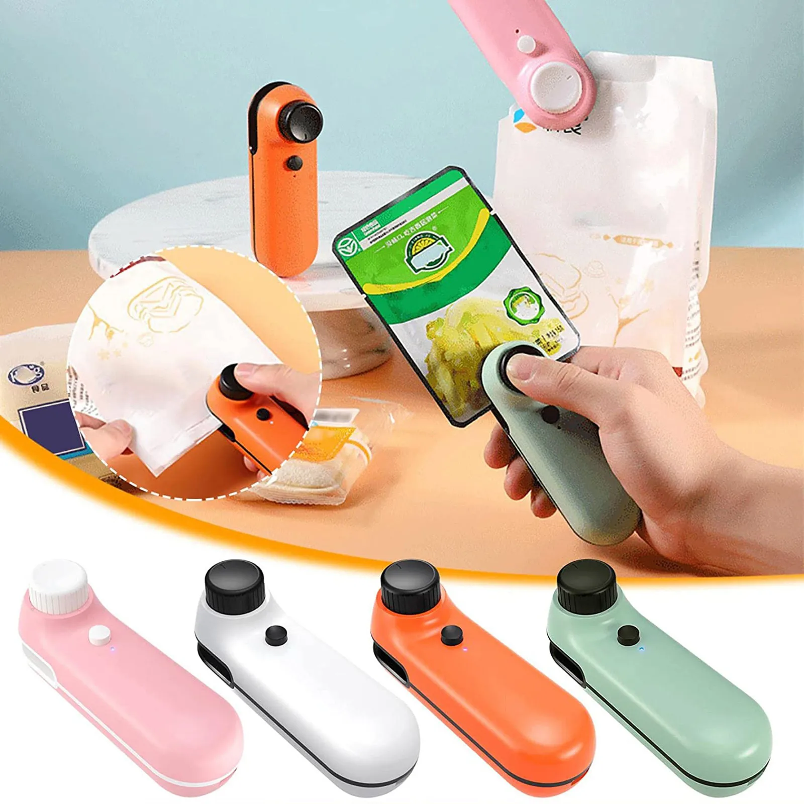 

Portable Hand Pressure Mini Heating Plastic Packaging Food Sealing Device Usb Charging Vacuum Sealing Machine