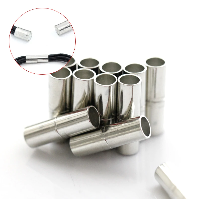 

10Sets 5mm 6mm 7mm Silver Column Connector Magnetic Clasps for bracelets Jewelry Making necklace DIY accessories