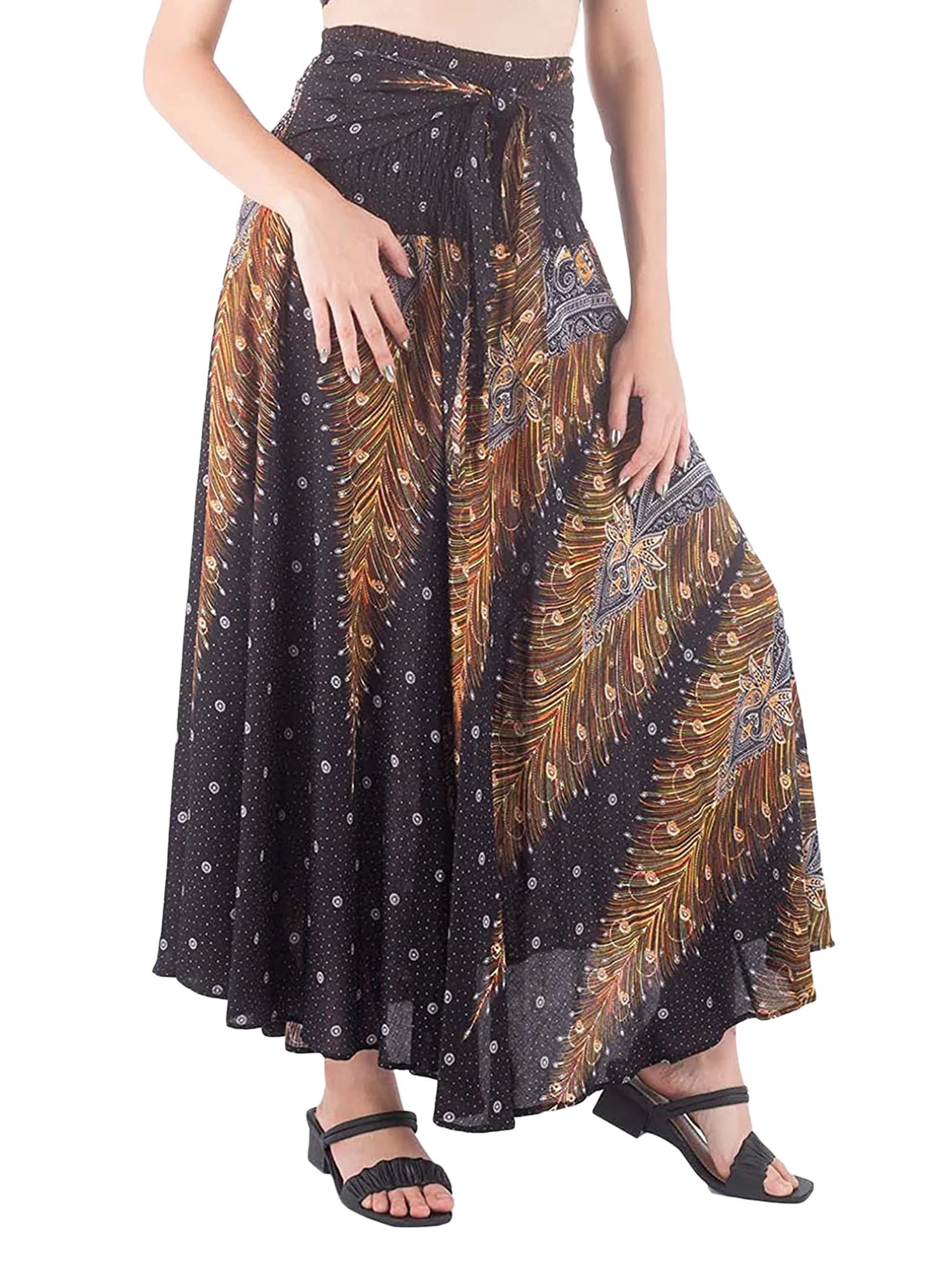 

Women Vintage Midi Skirt High Waist Floral Print Ruffled Long Skirt E Girls A-Line Fairycore Long Skirt Y2k Streetwear