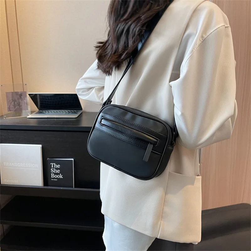Simple Mini Square Satchel New Fashion Oxford Unisex Single Shoulder Messenger Bag Portable Wide Shoulder Strap Commute Storage