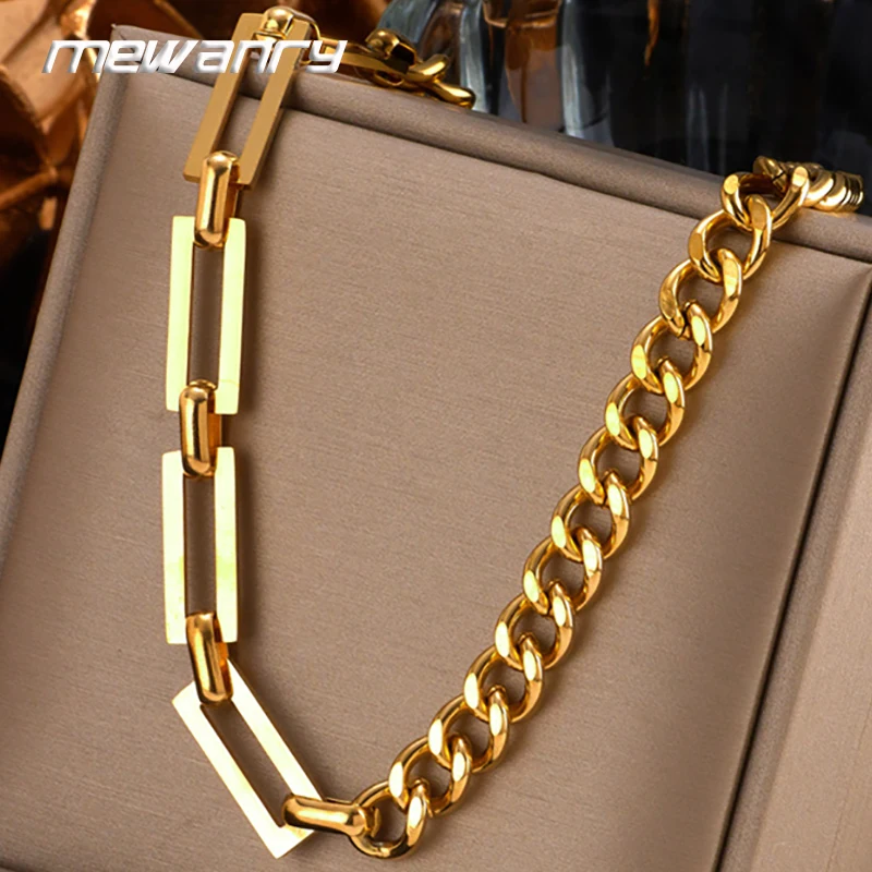 Асимметричная цепочка Mewanry 316L из нержавеющей стали, ожерелье для женщин и пар, новое минималистичное креативное ювелирное изделие в стиле хип-хоп, аксессуары в подарок
