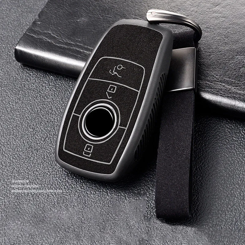 

Suede Leather Car Key Case Cover For Mercedes Benz A C E S G Class GLC CLE CLA GLB GLS W177 W205 W213 W222 G63 X167 AMG Maybach
