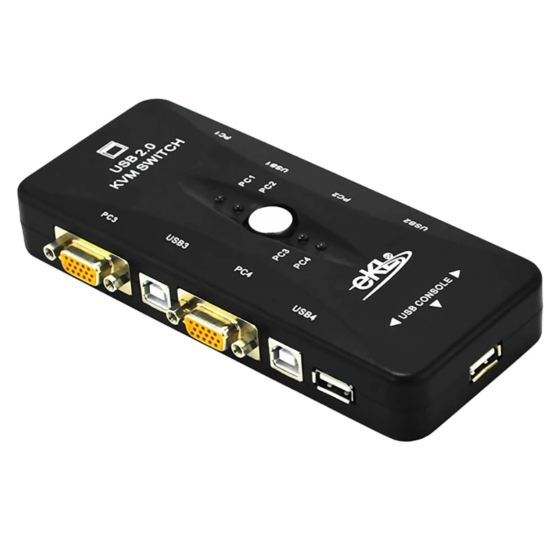 

EKL-41Ua 4-Port USB KVM Switch 4-Way Computer Switch, With USB Hub And Audio Microphone For PC Or Monitor Switch