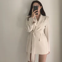 small suit jacket female korean version slim student british style new 2022 autumn beige top drape suit