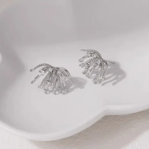 4 шт. серьги-гвоздики QTOUYE латунь позолоченные 14к 15*17 мм