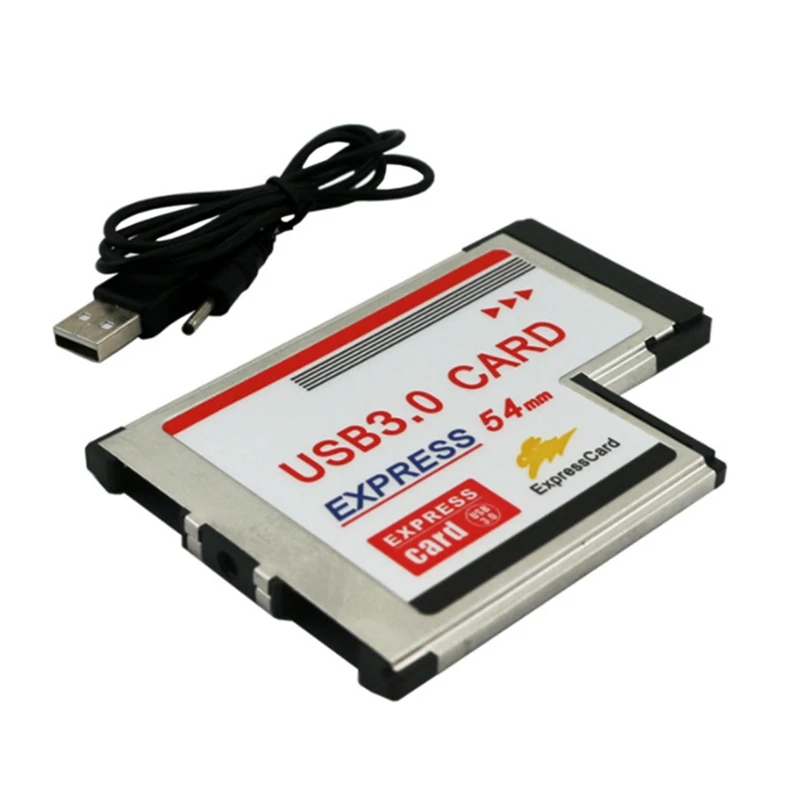 

54mm Express Card USB 3.0 PCMCIA Dual 2 Ports Transfer Rate Up to 5Gbps 480/1.5/12Mbps Express Card Adapter for Laptop