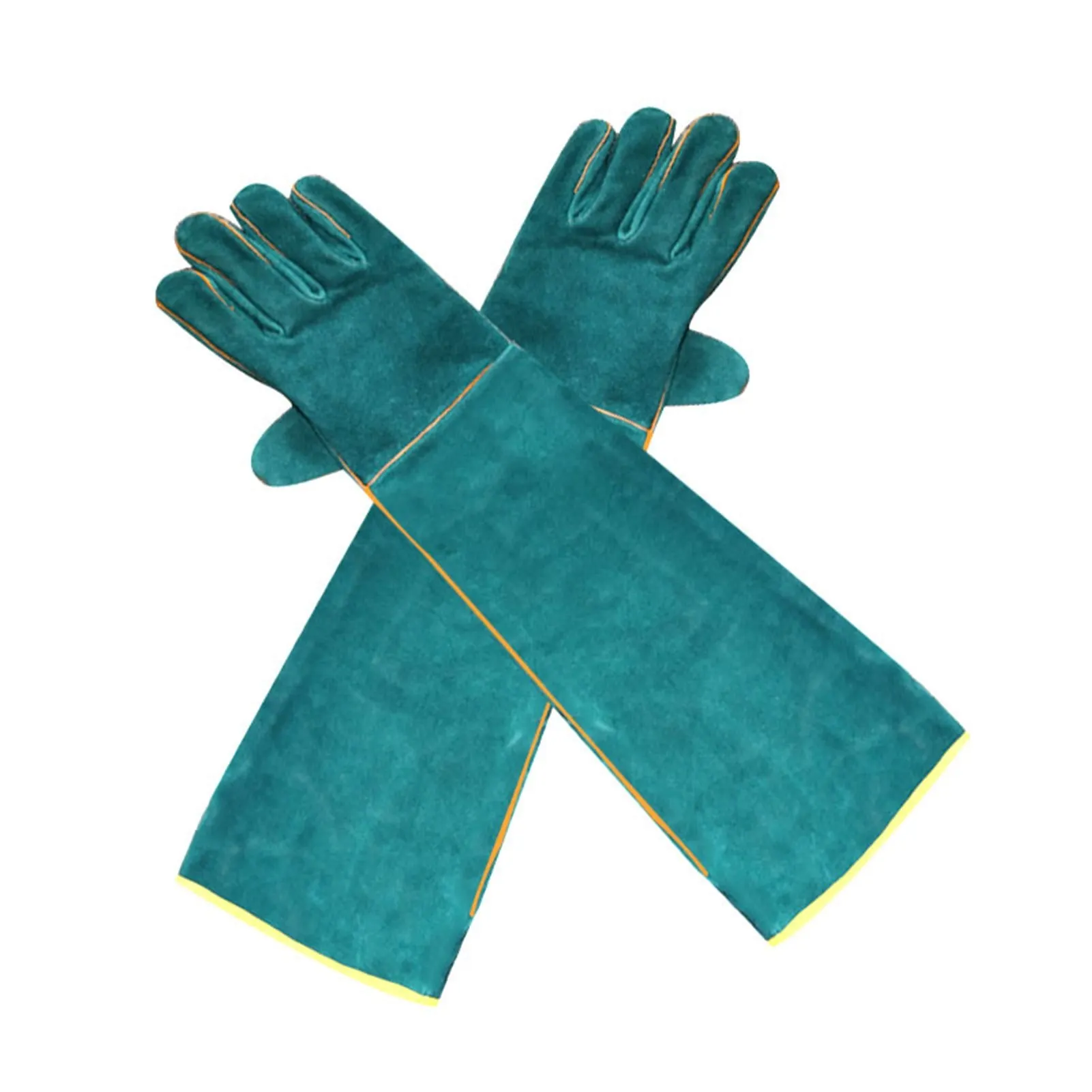 

Anti-Bite Safety Gloves Ultra Long Leather Green Pets Grip Biting Protective Gloves for
