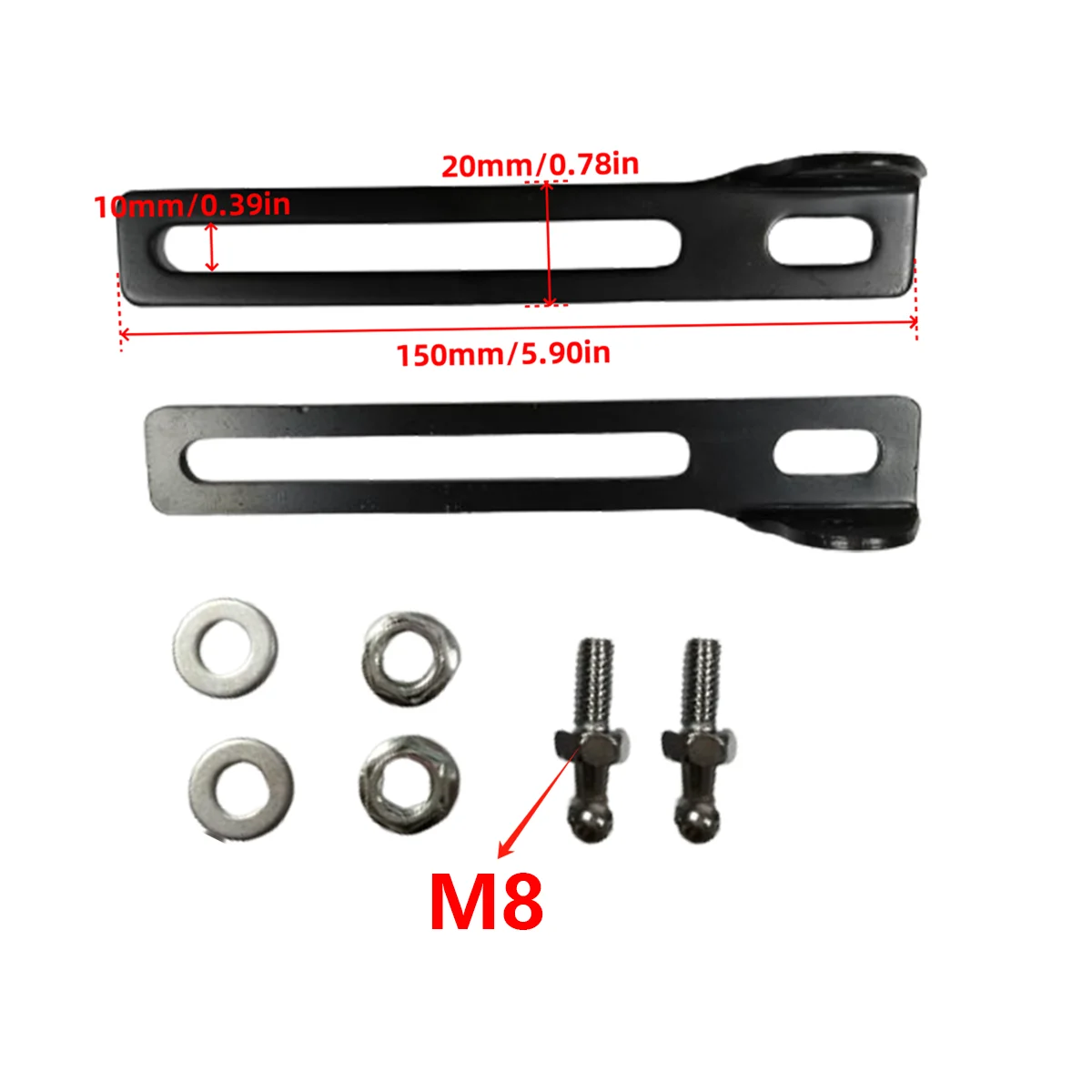 

1 пара универсальных газовых подъемников, монтажные кронштейны, шариковая шпилька, монтажный держатель для передней капота автомобиля, крышка капота