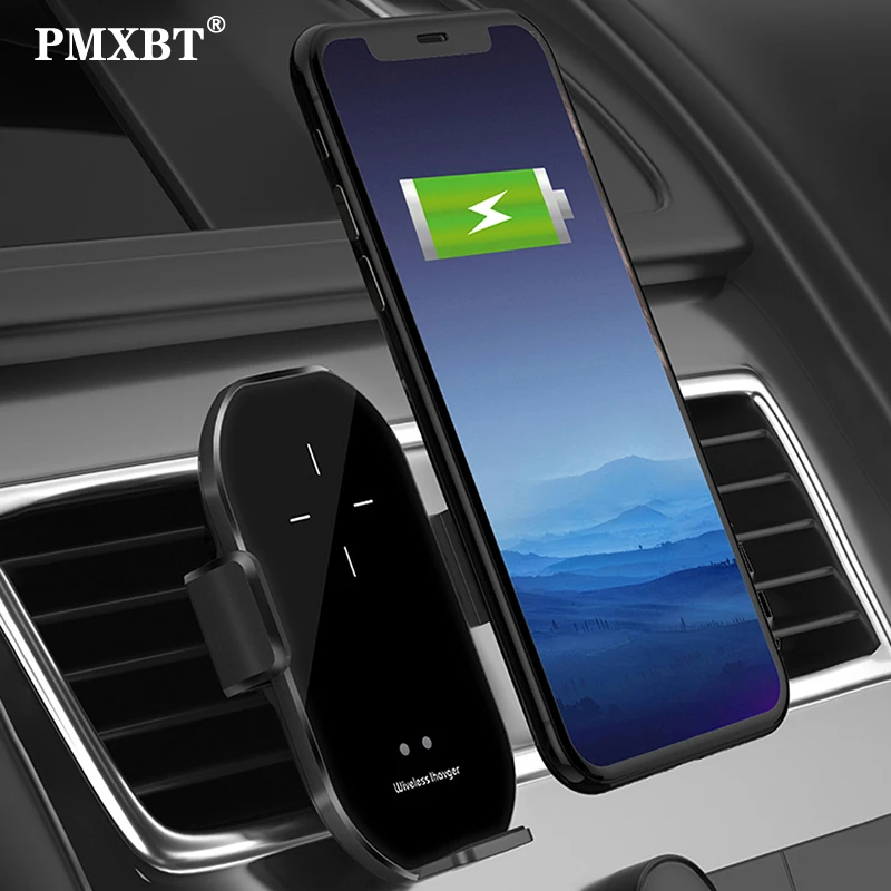 

A7 10W Wireless Charger Automatic Clamping Car Mount Phone Holder For Mobile Phone Infrared Induction QI Fast Charging Car Stand