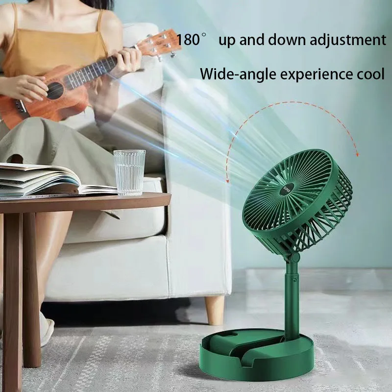 Household Small Fan Mini Foldable Adjustable Desktop Floor-to-ceiling USB Charging Ultra-Quiet Light And High Battery Life