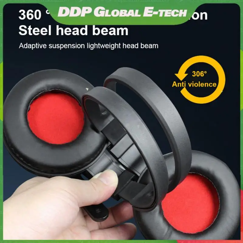

Black With Microphone Head-mounted Headphones Headband Over Ear Headphones Bass For Gamer Computer Earphone Office Accessories