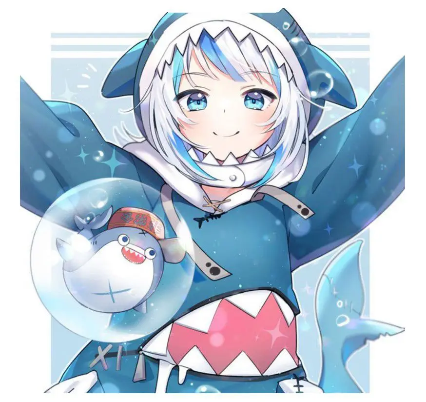 

Hololive Gawr Gura Anime Cospaly Costume Set Woman Virtual Vtuber Shark Costume In Stock
