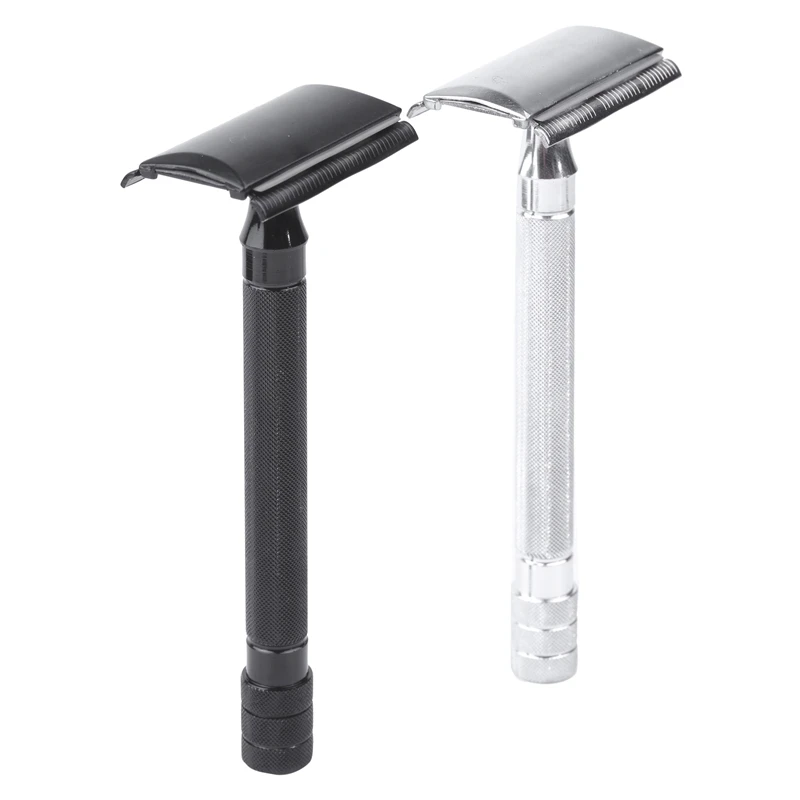 

Double Edge Safety Razor Long Handle Classic Safety Razor Manual Shaver Holder