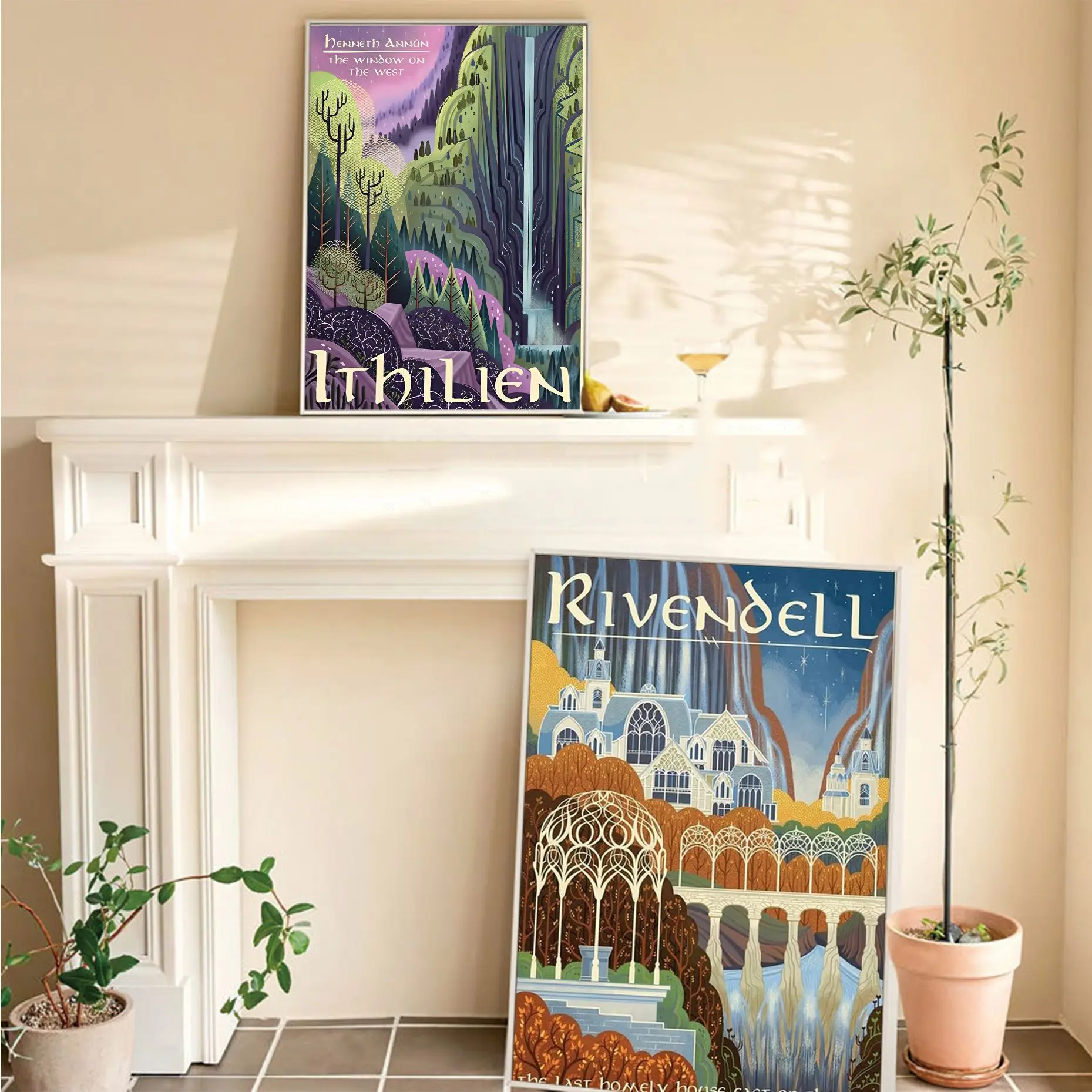 

Tolkien Art Whitepaper Poster Vintage Room Bar Cafe Decor Nordic Home Decor
