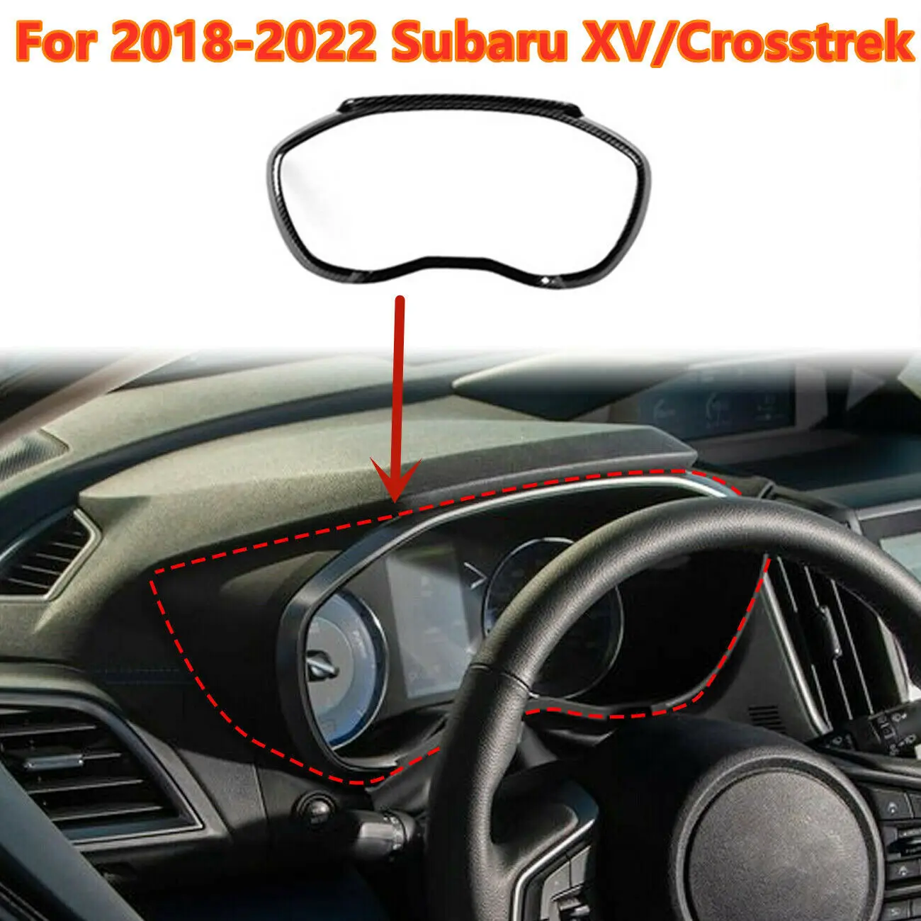 

ABS Carbon Fiber interior Dashboard Frame Cover Trim For 2018+ Subaru XV/Crosstrek