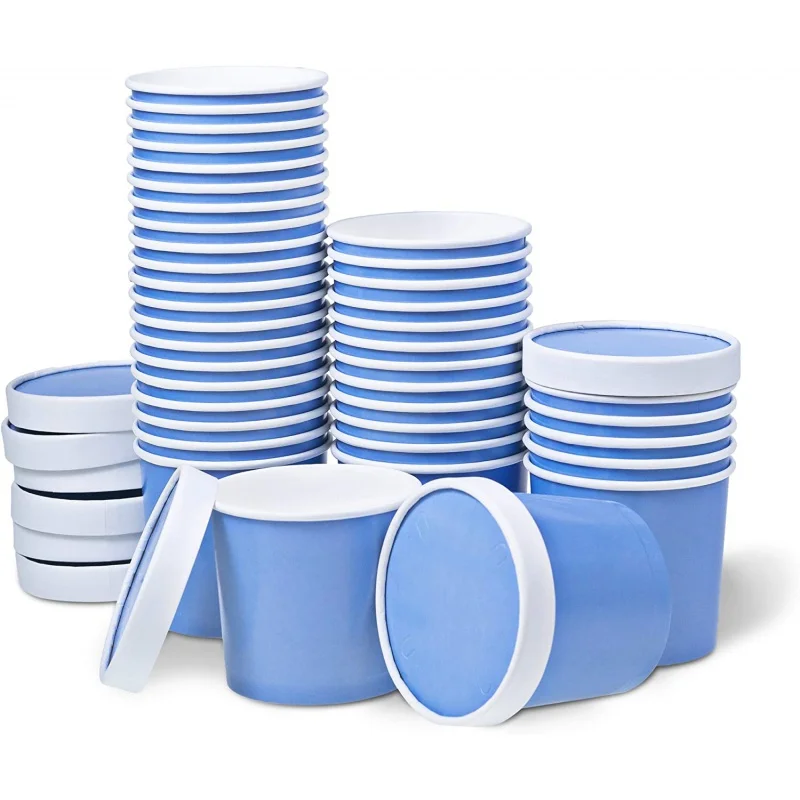 

9oz Factory Price Biodegradable Packaging Disposable Wholesale Eco Friendly Ice Cream Paper Cups with Lid and Spoon