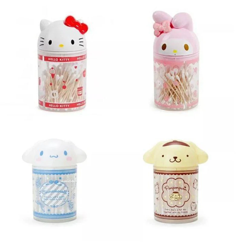 

Новый Hello Kitty My Melody Cinnamoroll Onpompurin ватный тампон Настольный ящик для хранения милый пластиковый мини-ящик для хранения