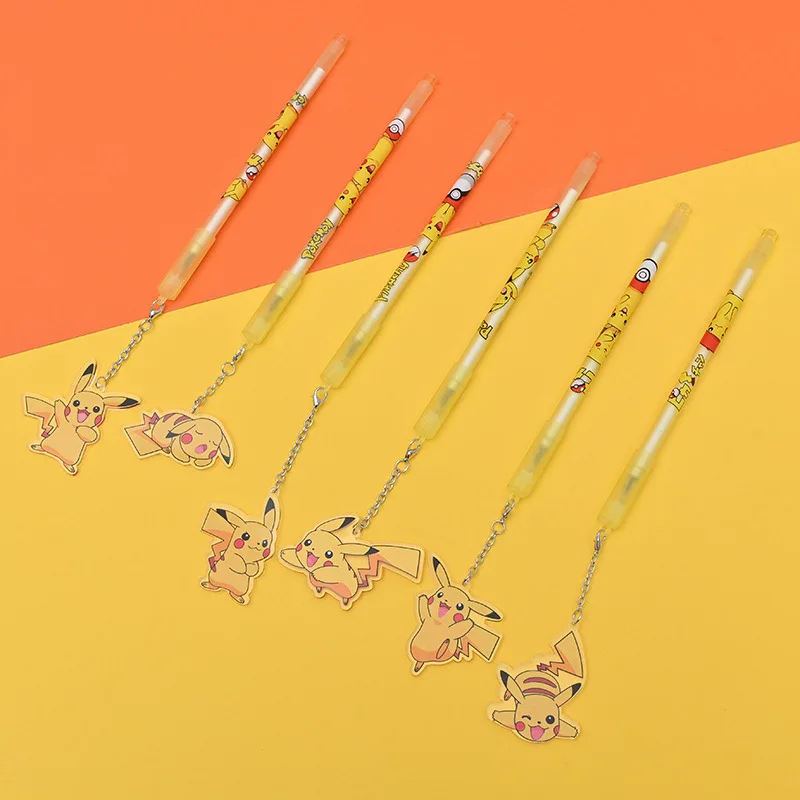 

Pokemon Anime Pikachu Cute Cartoon Gel Pen Test Pen Kawaii Gel Pen with Office Pen Pendant Stationery Children Birthday Gifts