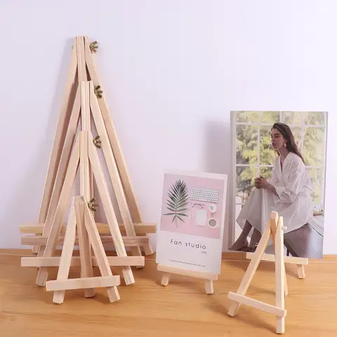 Stand Painting & Sketch Wood Mini Easel Foldable Small Triangle Display Stand Portable Desk Stand Tripod Art Supplies