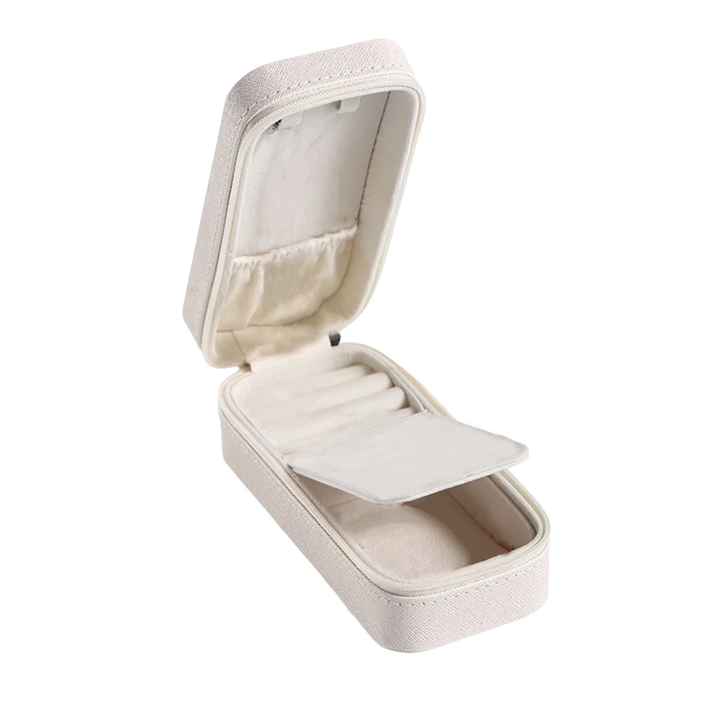 

Шкатулка для ювелирных изделий, двухслойный кожаный Простой чехол в классическом винтажном стиле, для макияжа, колец, сережек, ожерелий, помад