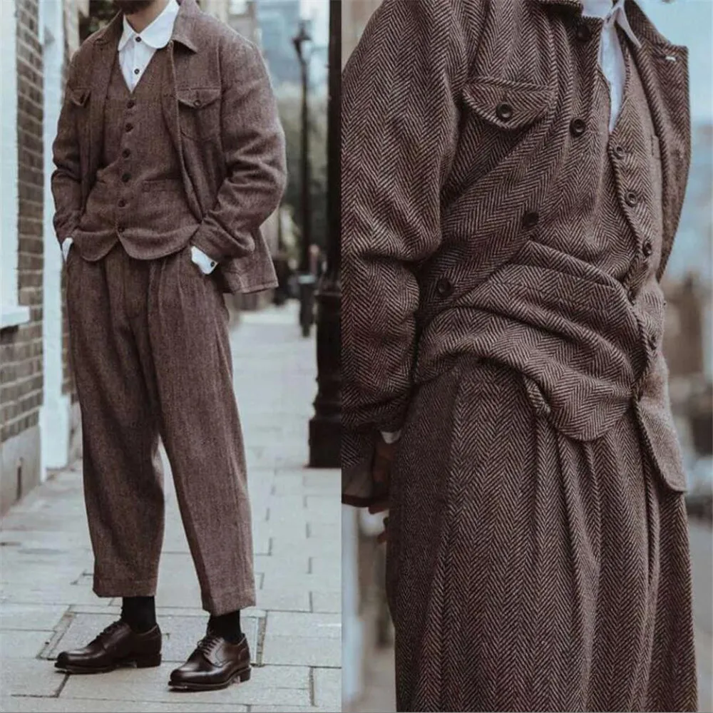Мужской твидовый костюм 3 предмета