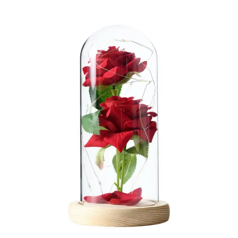 

Amazon Yongsheng Flower Gift Tanabata Valentine's Day Christmas Creative Gift Glass Cover Rose Showcase Party Supplies