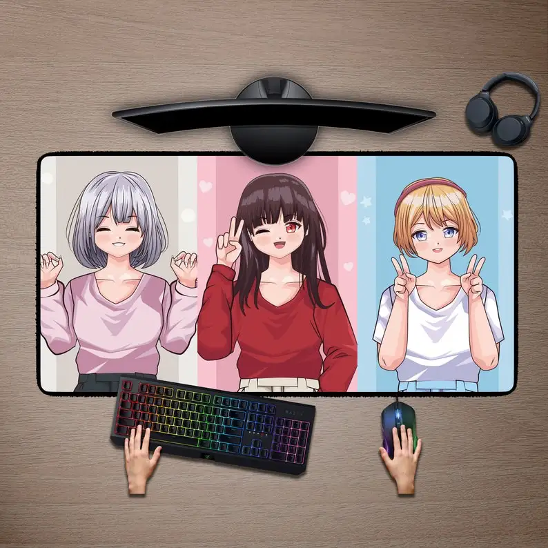 

Desk Mat Anime Girls Desk Mat Kawaii Girl Desk Mat Anime Mouse Pad Large Mouse Pad Extended Mouse Pad