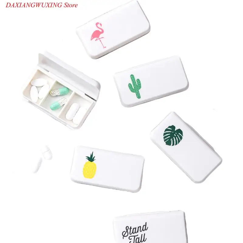

1pcs Portable Mini Pill Case Medicine Boxes 3 Grids Travel Home Medical Drugs Empty Container Home Holder