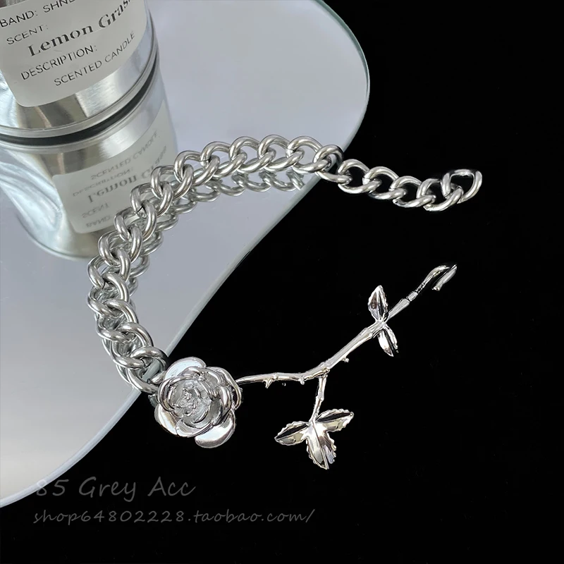 

Rose couple bracelet women's ins cold wind niche design bracelet hip hop simple hand jewelry men
