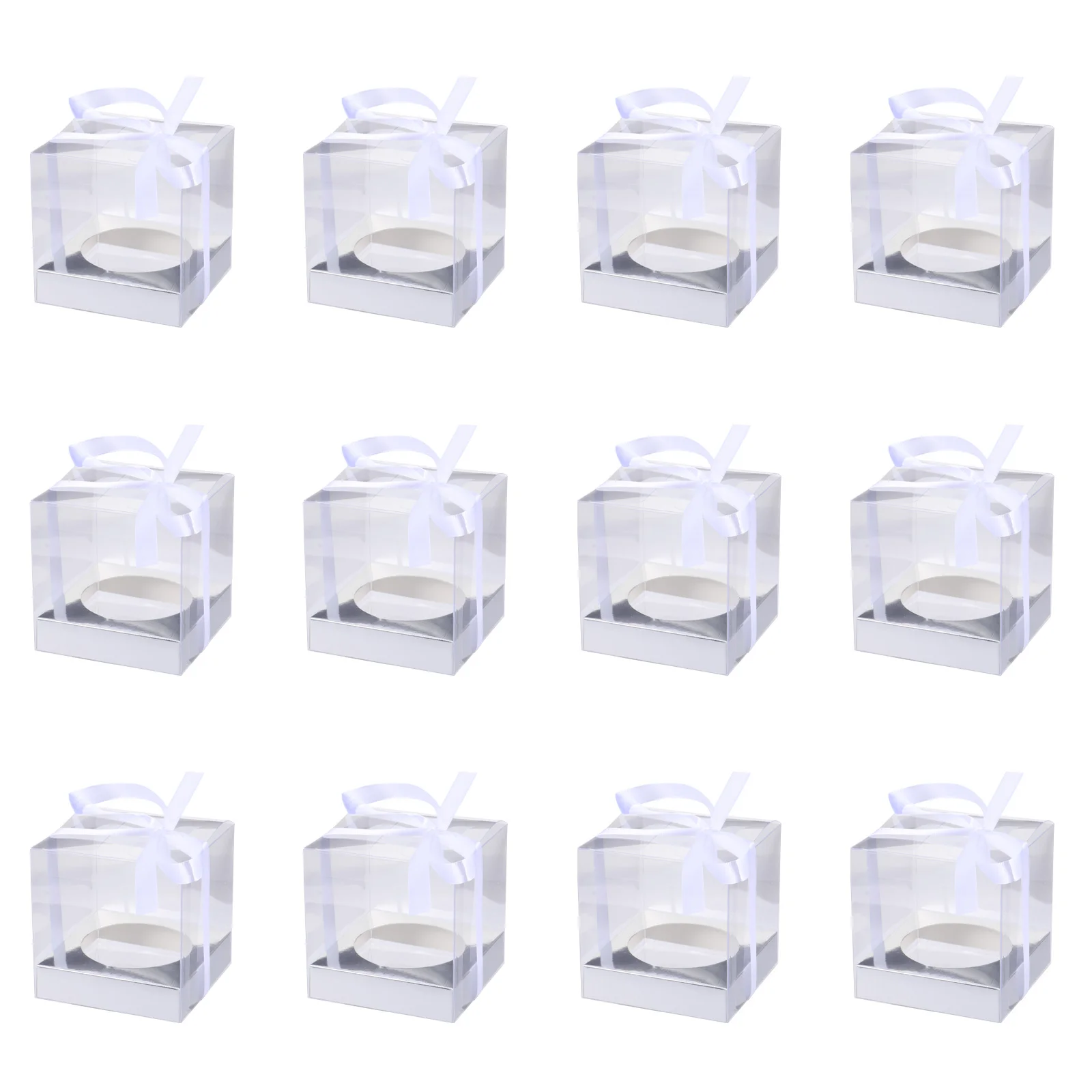 

Box Cake Boxes Cupcake Clear Packaging Carrier Transparent Bakery Individual Container Containers Dessert Gift Brownie Display